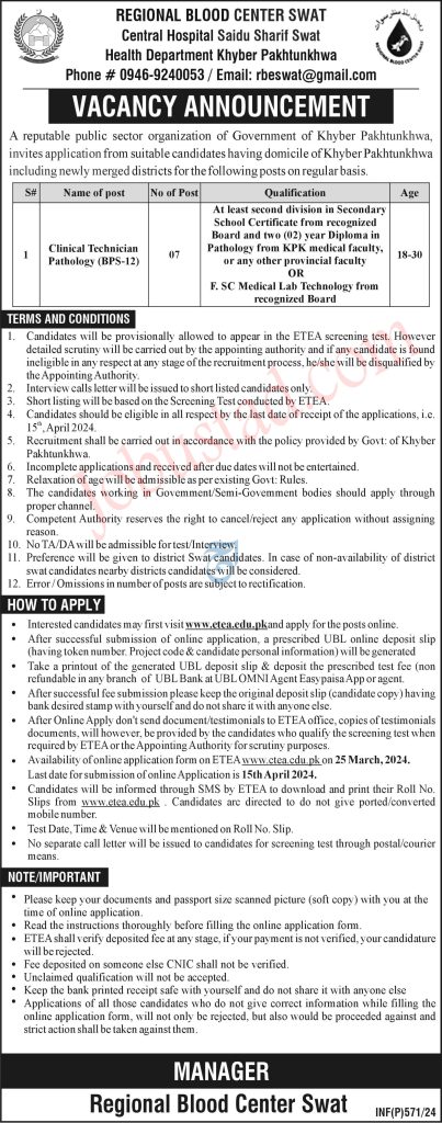 Latest Health Department KPK Jobs in Swat