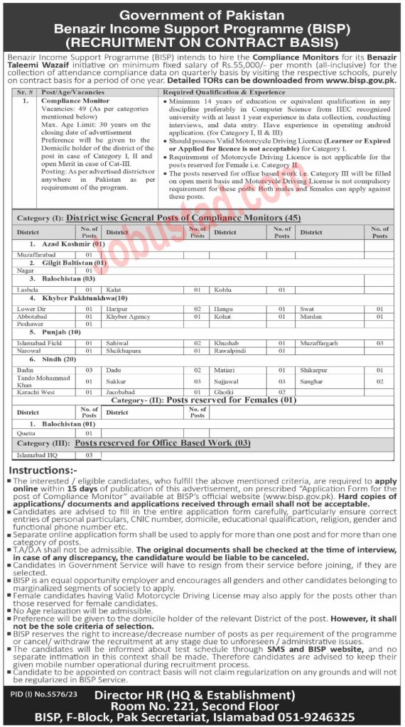 BISP Jobs