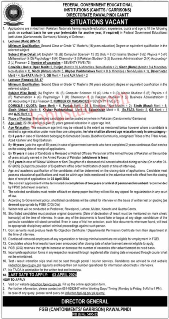 Latest Lecturers Jobs in Ministry of Defence