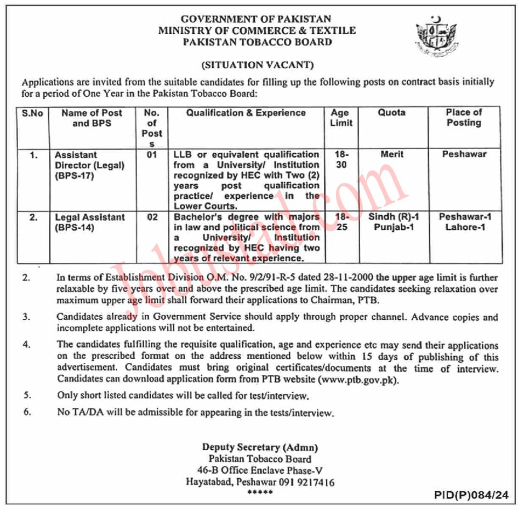 Latest Ministry of Commerce Jobs in Islamabad