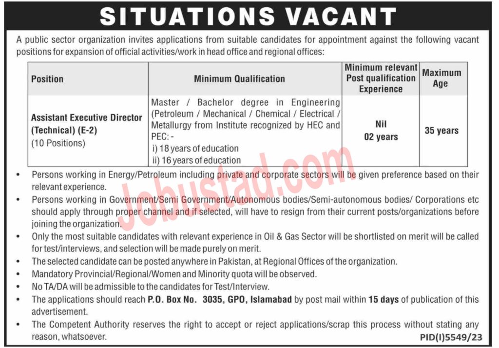 New Public Sector Organization Jobs in Islamabad 