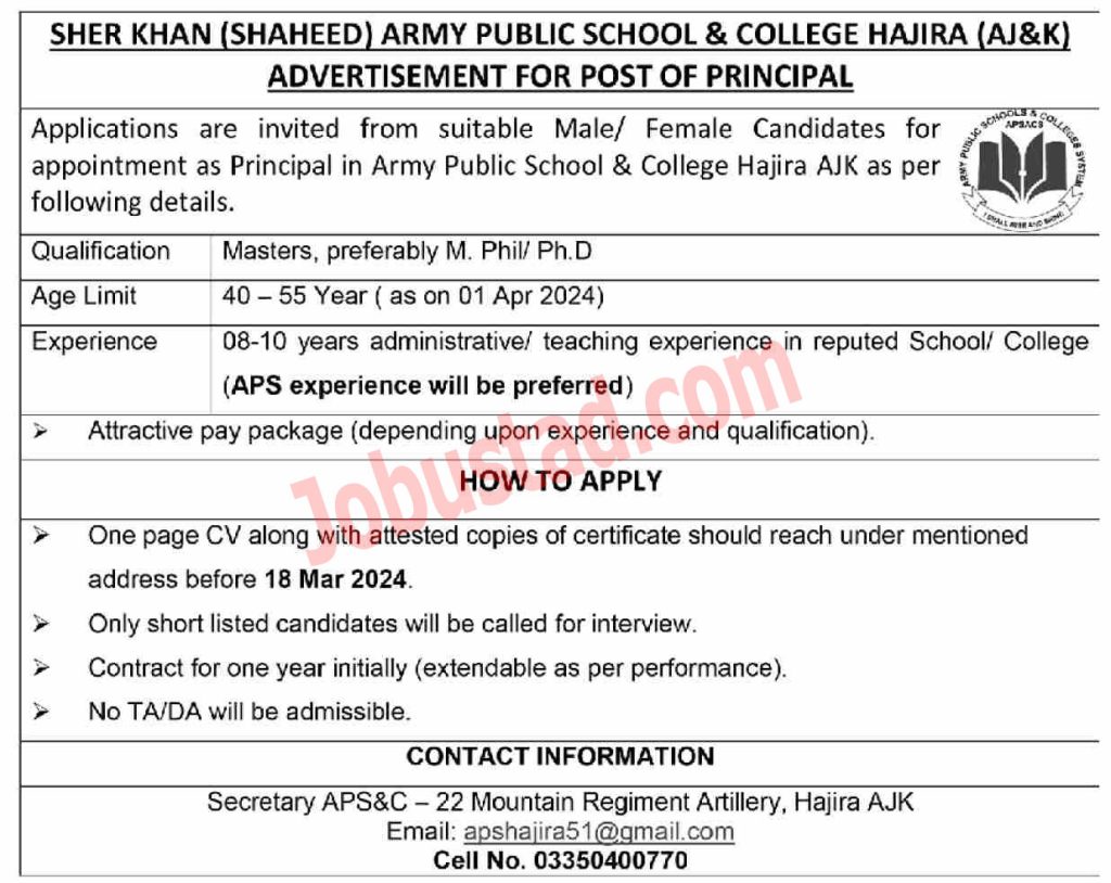 Latest Principal Jobs in Hajira