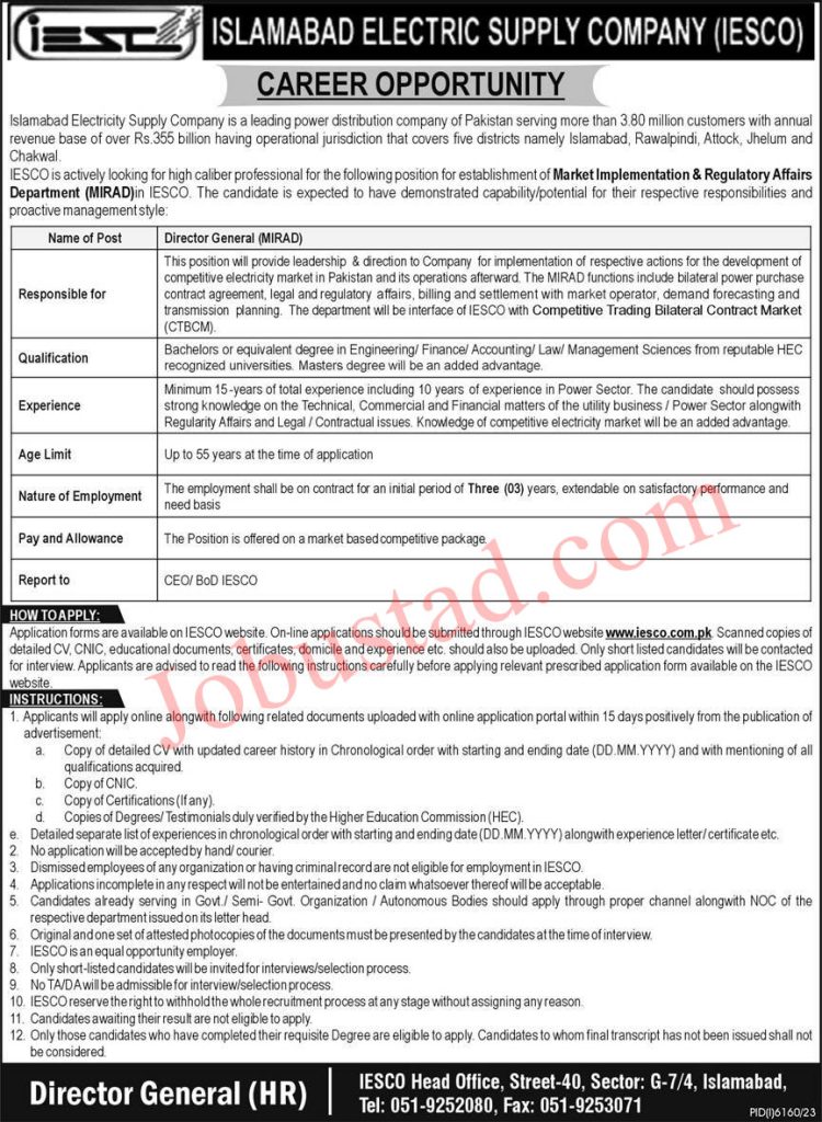 IESCO Jobs 2024