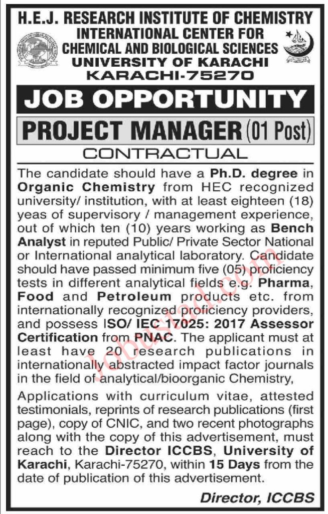 Latest Project Manager Jobs in Karachi April 2024