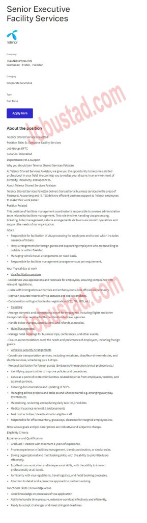 Telenor Pakistan Jobs