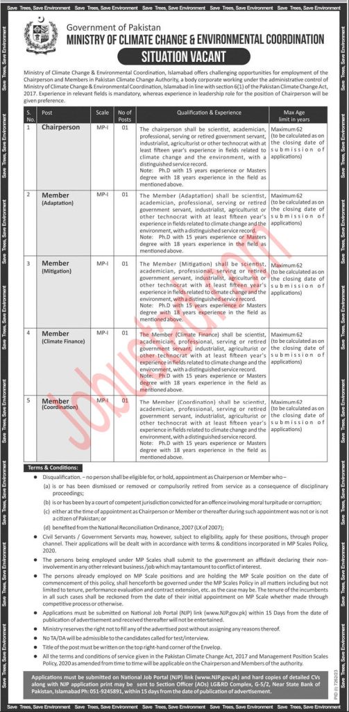 Ministry of Climate Change Jobs