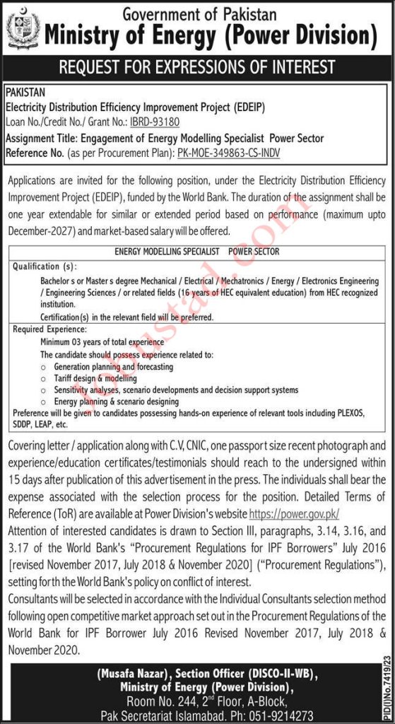 Latest Ministry of Energy Jobs in Islamabad June 2024 