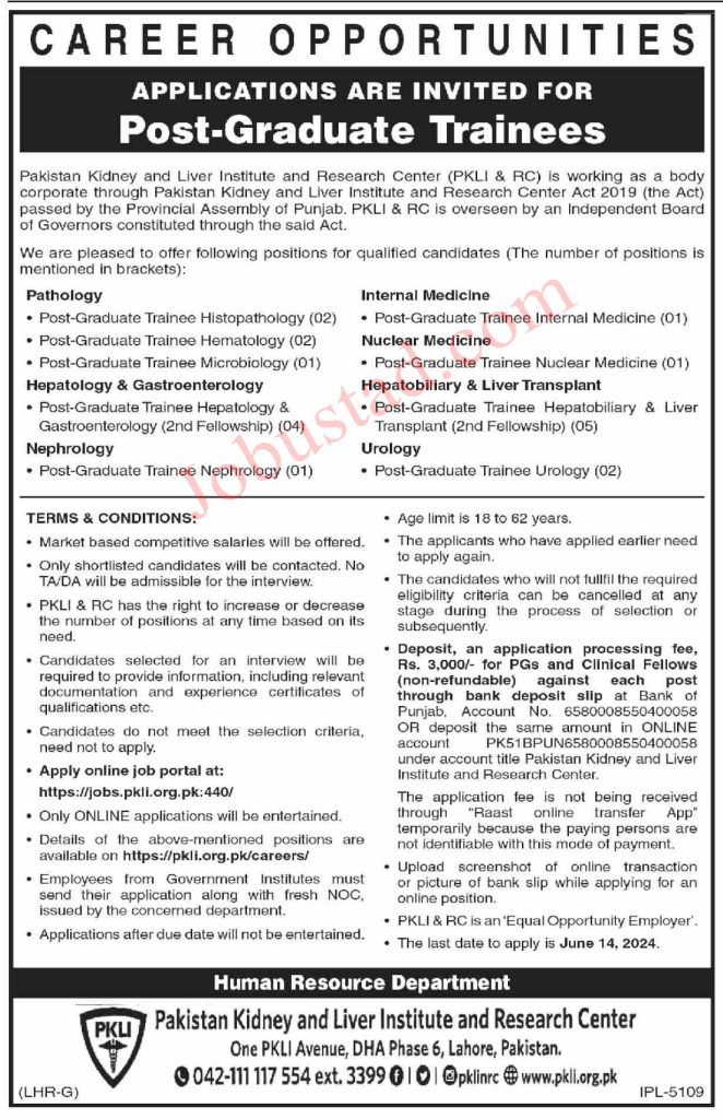 PKLI Post Graduate Trainees Program Jobs June 2024
