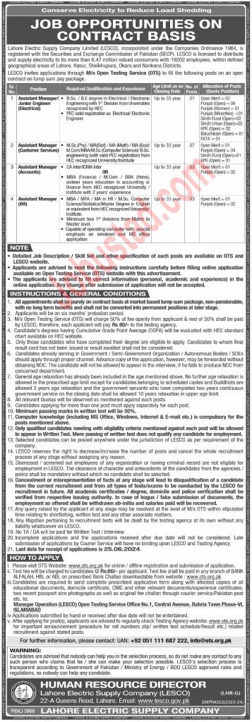 New LESCO Jobs June 2024