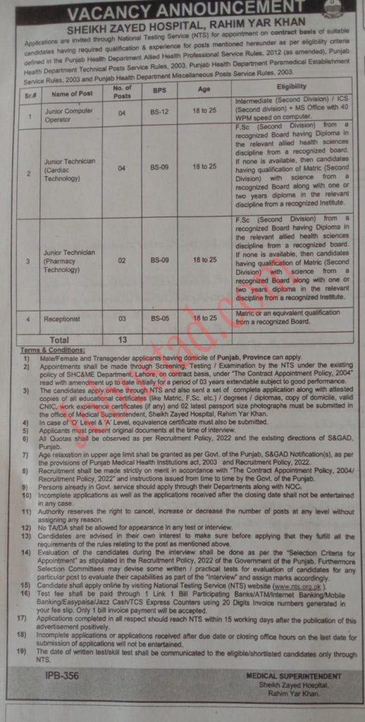 Latest Sheikh Zayed Hospital Rahim Yar Khan June 2024 