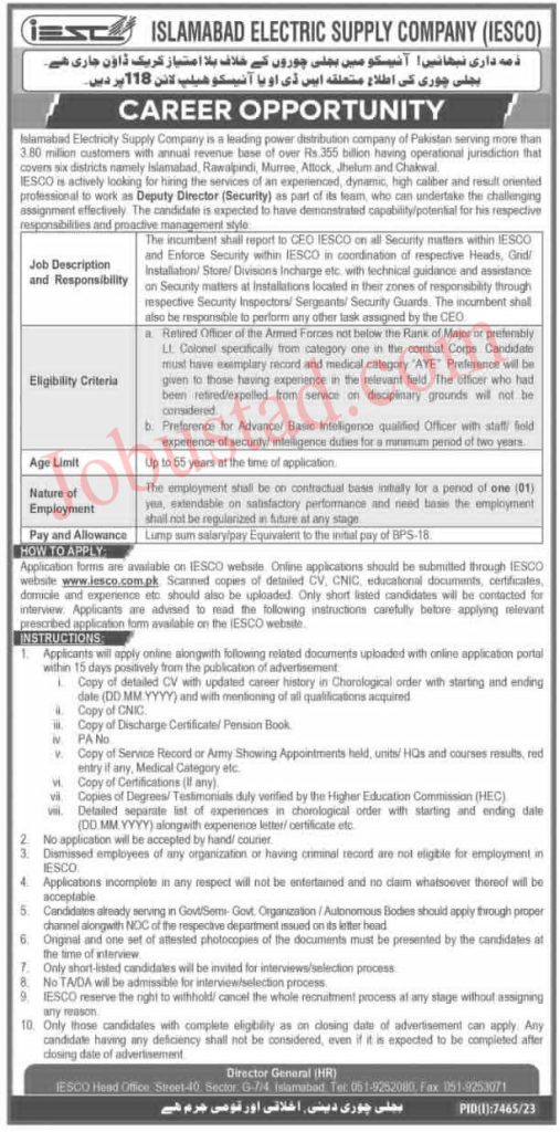 IESCO Jobs 2024