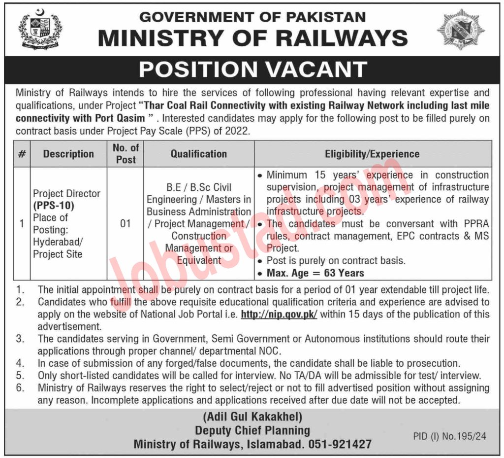 Ministry of Railways Jobs