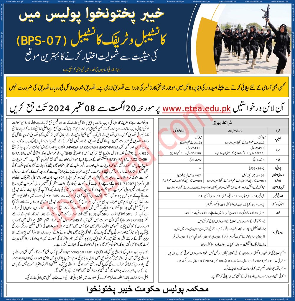 Latest Jobs in KPK Police