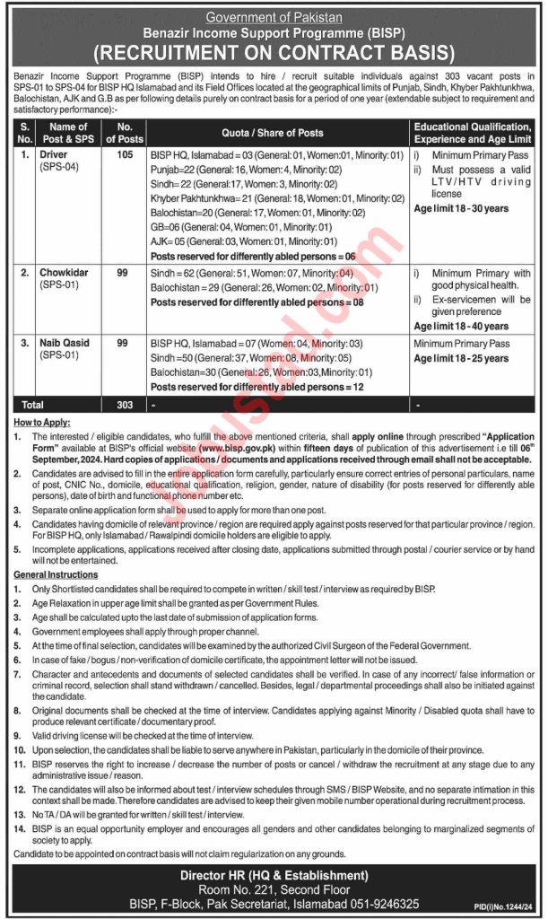 BISP Jobs