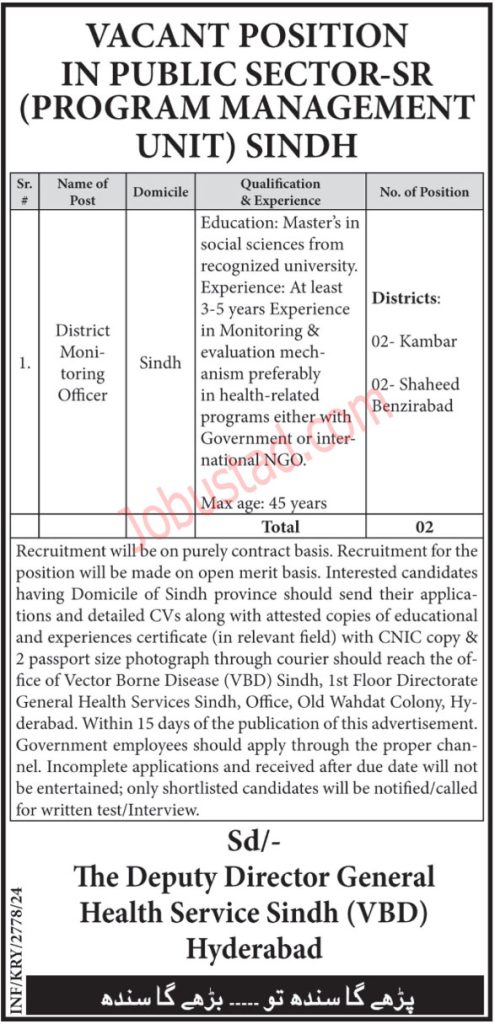 Health Department Sindh Jobs