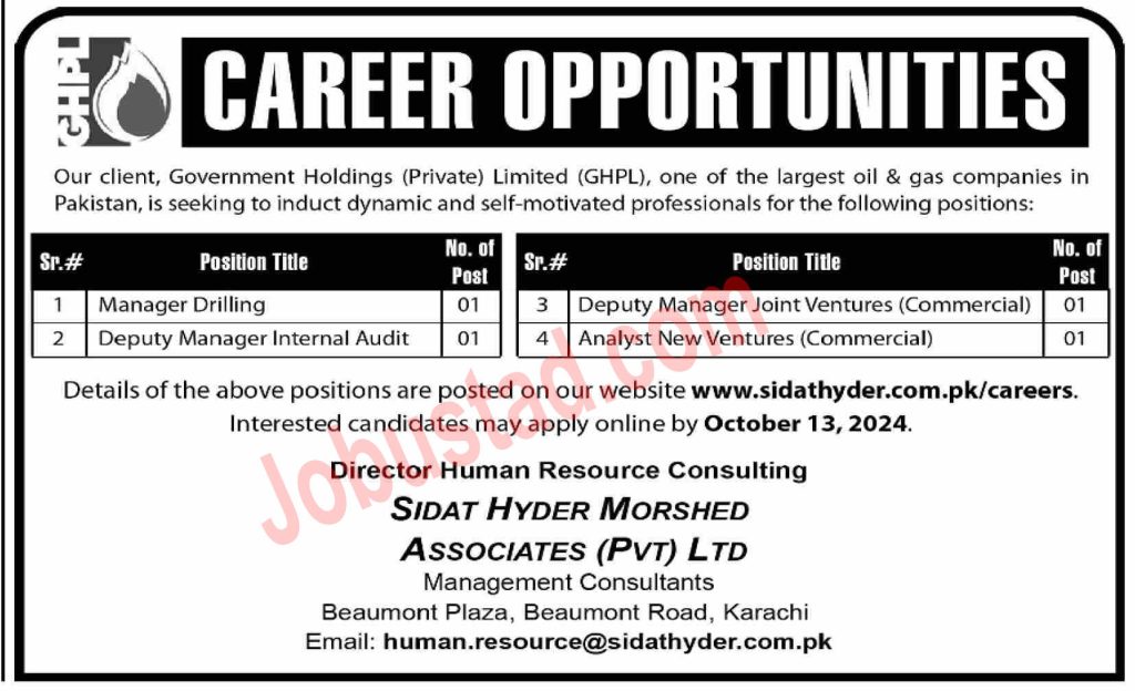 Latest Oil and Gass Company Private Limited Jobs in Karachi October 2024 