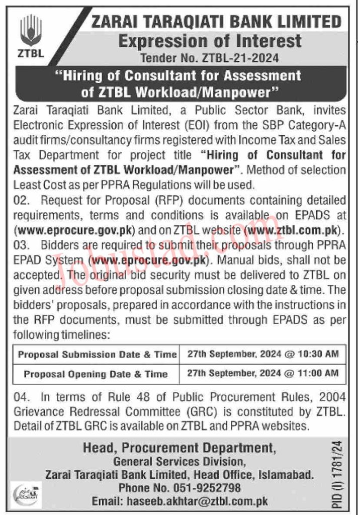ZTBL Jobs 2024