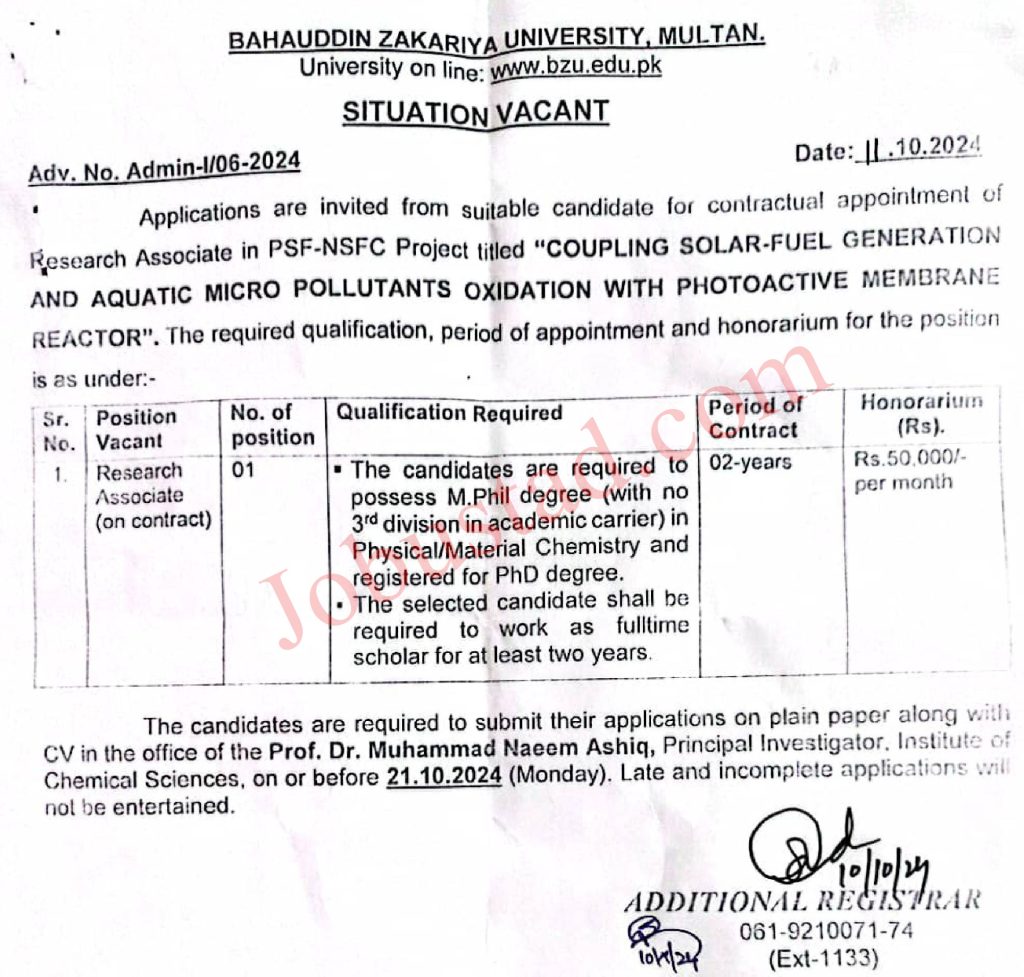 BZU Multan Jobs
