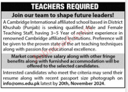 Teachers Jobs in Khushab November 2024