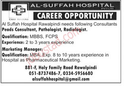 Al-Suffah Hospital Jobs in Rawalpindi January 2025