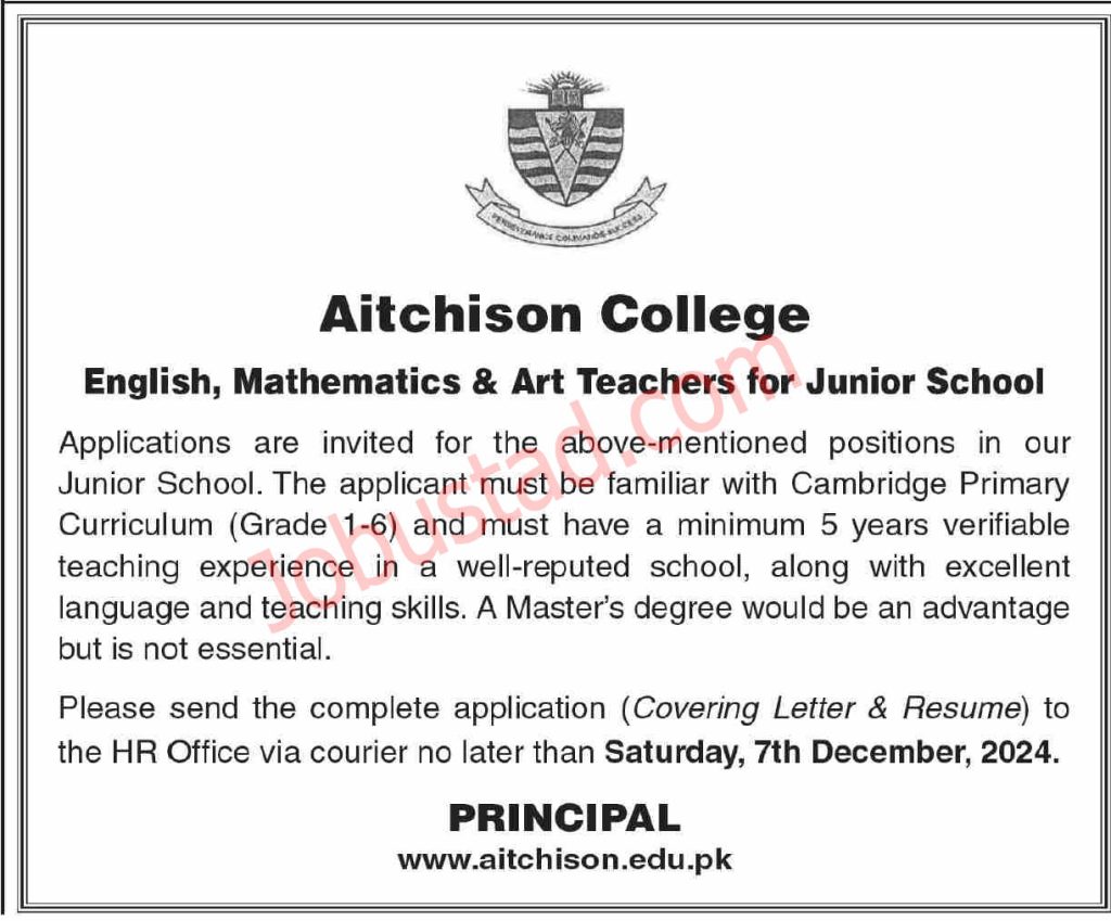 English and Math Teachers Jobs in Lahore December 2024