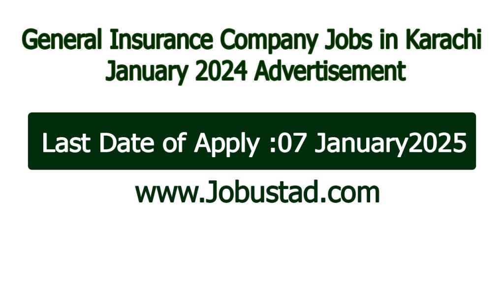 General Insurance Company Jobs in Karachi January 2024