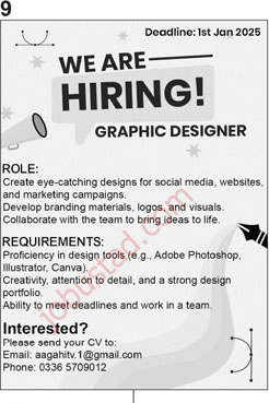 Graphic Designer Jobs in Rawalpindi January 2025