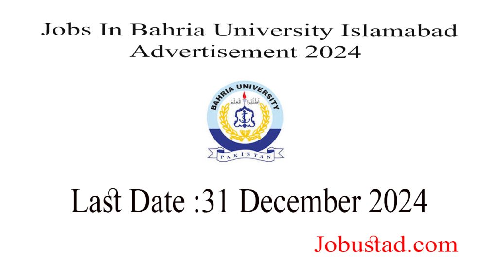 Jobs In Bahria University Islamabad December 2024 Advertisement