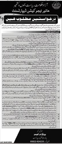 Jobs in Higher Education Department AJK December 2024