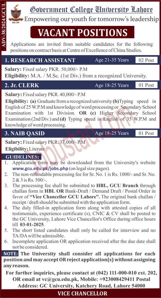 Latest Non Teaching Staff Jobs in Lahore December 2024 