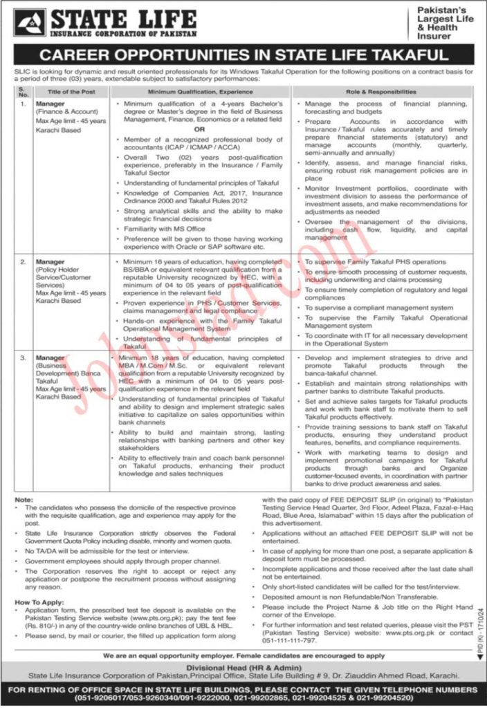 State Life Insurance Jobs