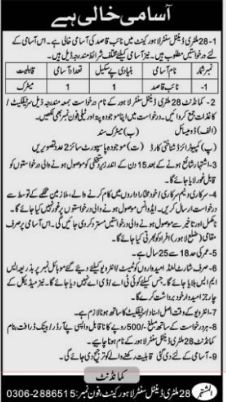 Military Dental Center Jobs in Lahore Cantt 2024 Application Form