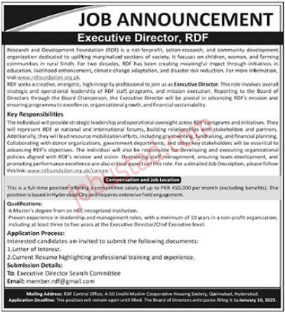 Research and Development Foundation Jobs in Hyderabad 2024