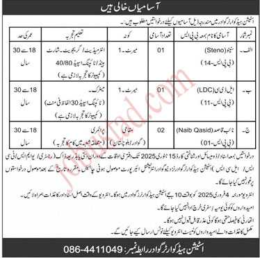 Station Headquarter Jobs in Gwadar January 2025
