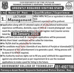 TEVTA Jobs in Punjab
