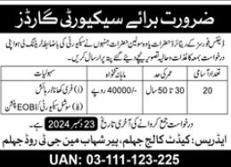 Cadet College Jhelum Jobs 2024