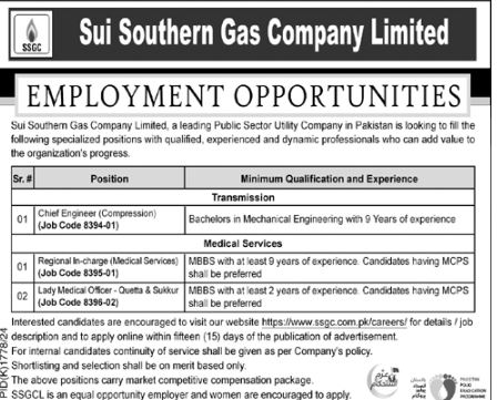 SSGC Jobs