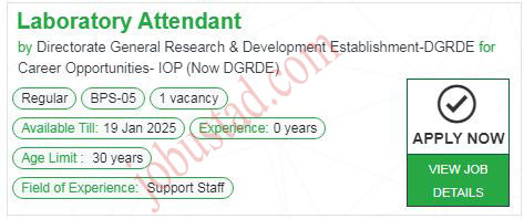 Laboratory Attendant Jobs in Rawalpindi January 2025