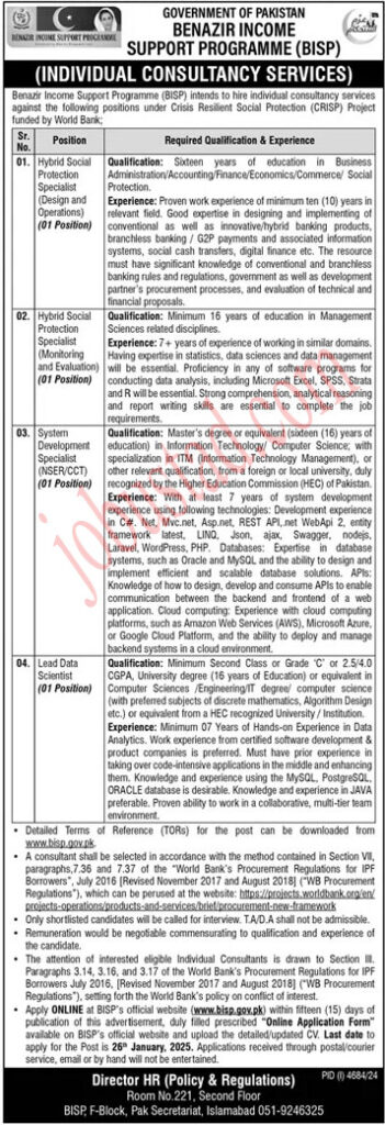BISP Jobs