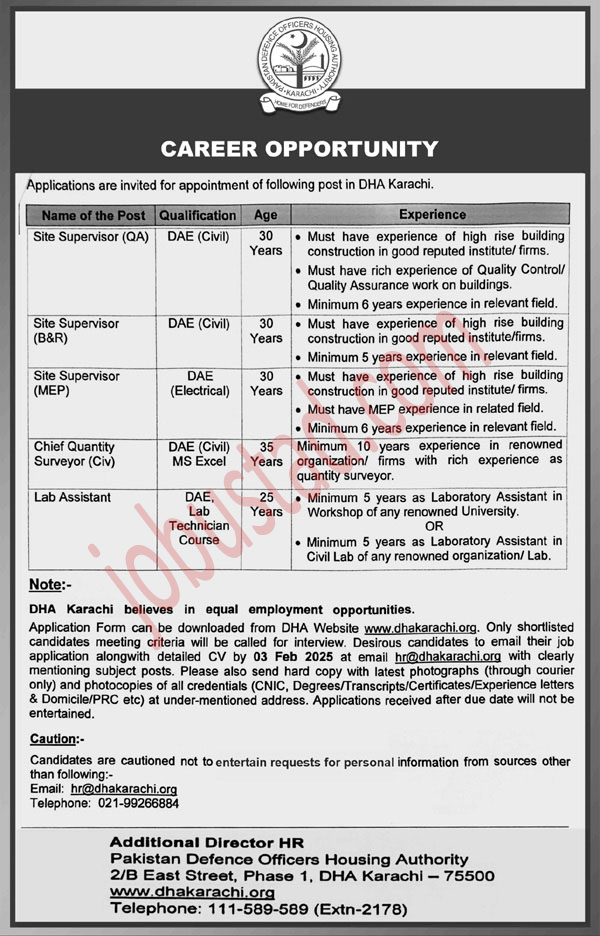 Latest Chief Quantity Surveyor Jobs in Karachi January 2025