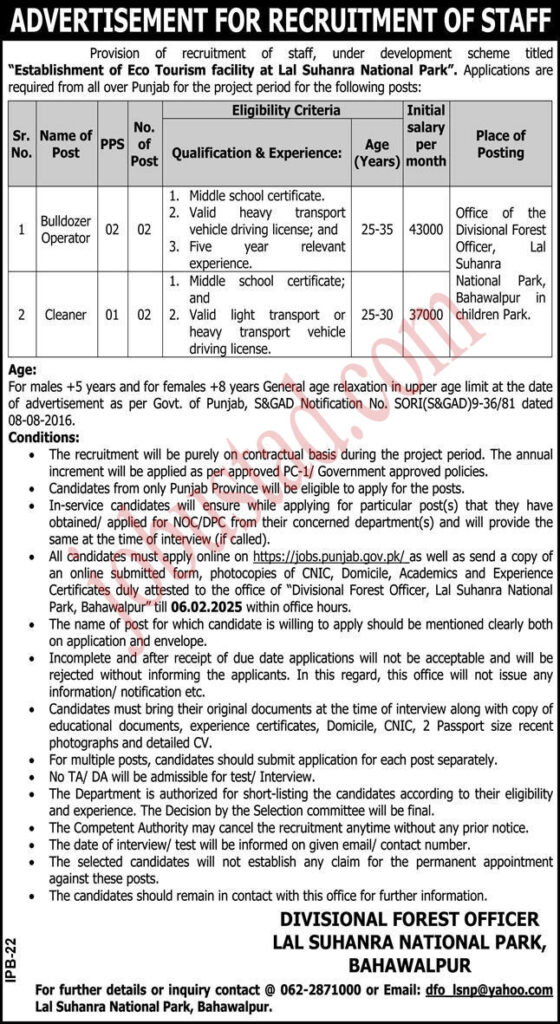 Latest Class Four Jobs in Bahawalpur January 2025