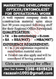 Latest Marketing Development Officer Jobs in Rawalpindi January 2025