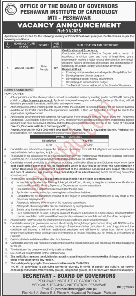 Latest Medical Teaching Institution Jobs in Peshawar January 2025