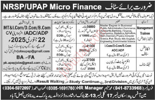 Latest Microfinance Institution Jobs in Faisalabad January 2025