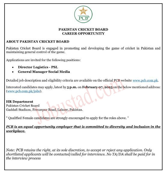 Latest PCB Jobs in Punjab January 2025