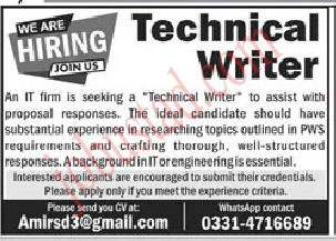 Latest Technical Writer Jobs in Karachi January 2025