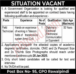 Latest Telecom Field Jobs in Rawalpindi January 2025