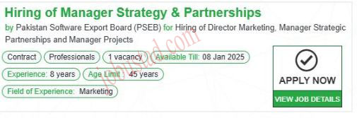 Manager Strategy Jobs in Islamabad January 2025