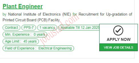 National Institute of Electronics Jobs in Islamabad January 2025