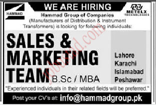 New Hammad Group of Companies Jobs Lahore January 2025